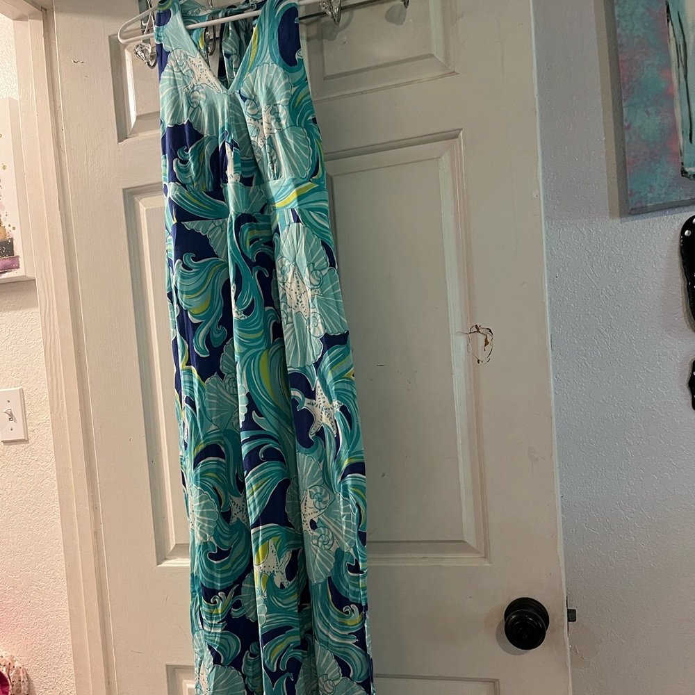 Lilly Pulitzer Blue and Green Tropical Dress